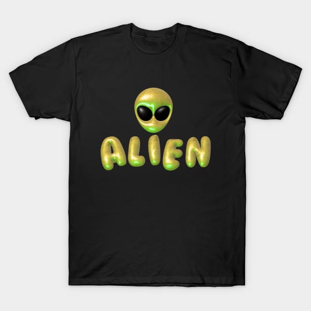 Alien Gold T-Shirt by From The Mind